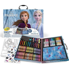 Crayola Disney Frozen 2 krāsojamo krāsu komplekts bērniem ar krāsojamiem zīmuļiem, filca pildspalvām un vaska krītiņiem, 115 gabaliņu krāsojamo krāsu komplekts, krāsojamo zīmuļu komplekts krāsošanai, rakstīšanai un zīmēšanai, krāso