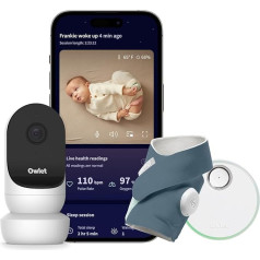 Owlet Dream Duo 2 Smart Baby Monitor - HD video bērnu monitors ar 2. paaudzes kameru un 