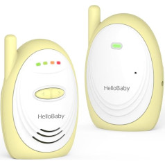 Hellobaby HB168 audio bērnu monitors, digitālais bērnu monitors ar DECT tehnoloģiju, drošs audio bērnu monitors, 300 m liels diapazons, audio bērnu monitori, Eco režīms, skaņas displejs, USB savienojums