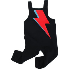 Baby Moo's Bowie Bolt Dungarees zīdaiņiem, mazuļiem un bērniem, alternatīvs un neparasts kombinezons zēniem un meitenēm (AS 8, vecums, 9 mēneši, 12 mēneši), melns