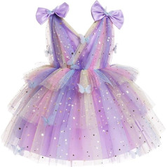 FYMNSI Baby Girl Birthday Party Dress Toddler Princess Tulle Dress Flower Girl Butterfly Festive Party Dress Formal Evening Dress