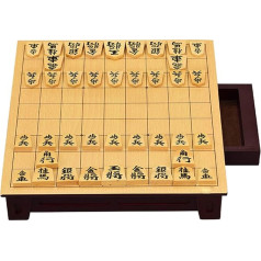 Pevfecijs Shogi - tradicionālās spēles - japāņu šaha spēles komplekts - koka galds ar atvilktnēm un 42 figūrām - ceļojumu šaha komplekts, kastē, 270 x 250 x 50 mm