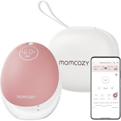 Momcozy krūts sūknis bez rokām, mobilā plūsma | M9, diskrēta lietotnes vadība, personalizēti vairāki režīmi un 15 līmeņi, neatkarīga krūts piena uzglabāšana, pārnēsājams krūts sūknis M9 24 mm (sarkans, 1 gab.)