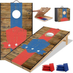 NZQXXJXZ 120 x 60 cm salokāms Cornhole spēles āra Cornhole maisiņi ar 8 pupiņu maisiņiem un pārnēsāšanas somu pagalmam, zālienam, pludmalei 2-in-1 kempinga āra spēļu komplekts