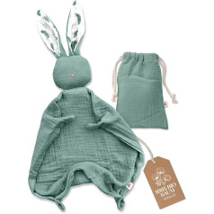 Mikito Baby Rabbit Cuddle Blanket - Muslīna mierinātājs kā bērnu dāvana zēnu un meiteņu piedzimšanai / mierinātājs / Cuddly Toy Baby