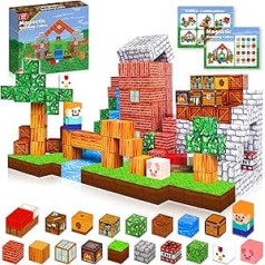 Goody King Magnētiskie celtniecības bloki Building Toy Building Mine Magnet World 100 gab Magnētiskie klucīši Magnētiskie celtniecības bloki zēniem un meitenēm Montessori radošā rotaļlieta bērniem no 4 gadiem