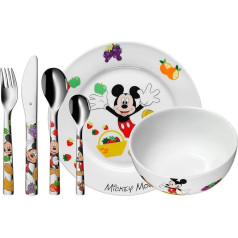 WMF Disney Mickey Mouse Children's Cutlery Set 6 Pieces from 3 Years Cromargan Polished Stainless Steel, 40 x 25 x 9.8000000000000007 cm