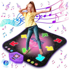 Hot Bee Dance Mat Bērnu rotaļlietu dāvanas meitenēm Zēni Vecums 3 4 4 5 6 6 7 8 gadi Mūzikas paklājs Bērnu deju paklājs ar 8 LED gaismām Mūzika Bluetooth