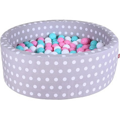 KNORRTOYS.COM Knorr Rotaļlietas 68155 Ball Pit Soft Grey White Dots 300 bumbiņas Rose / Cream / Light Blue