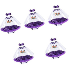 Kisangel 2 Sets Halloween Girls Skirt Sleeve Outfits Clothing For Outfit Headband Festival Long Baby Bow Romper