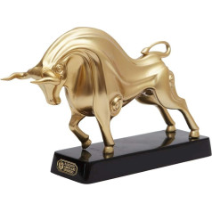 Amoy-Art Statue Bull Skulptūra Figūras Bull Dāvanu Māksla Polyresin Animal Decor Zelts 31 cm