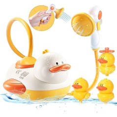 Sotodik Baby Bath Toy for Toddlers Smidzinātājs, dušas galva, ūdens smidzinātājs, vannas rotaļlieta, elektriskā dzeltenā pīle, peldošā laiva, ūdens rotaļlieta, rotaļu komplekti, dāvanas bērniem