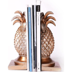 HAUCOZE Bookends Modernā skulptūra Figūras Ananāsu dekors Statuja Dāvana Dzīvojamā istaba Mākslas Polirezīna ornaments Zelts 26 cm