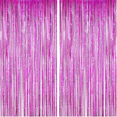 20 gabali Magenta bārkstis aizkaru puse Streamers (1m x 2,5m) folijas bārkstis aizkari Sienas fonu Tinsel Streamers dzimšanas dienas ballīte fona dekorācijas kāzām