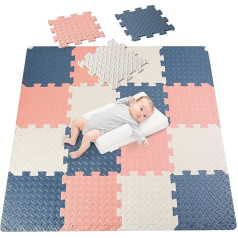 HOMTOL Puzzle Mat Baby Non-Toxic 18 Pieces Play Mat Puzzle Mat EVA Foam Mat Children's Crawling Mat Puzzle Mat 30 x 30 cm, Thick 1.2 cm, Surface 1.62 ㎡