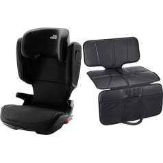 BRITAX RÖMER bērnu sēdeklītis 15-36 kg Kidfix M i-Size, ar ISOFIX un ventilāciju, 100-150 cm (i-Size), no 3,5 līdz 12 gadiem, Cosmos Black & Oriģinālie aksesuāri, aizsargplāksnīte bērnu sēdeklītim, ledus melns