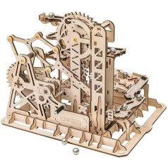 ROKR Marmora amerikāņu kalniņi Clockwork Mehāniskā 3D puzzle spēle Kokapstrādes konstruktoru komplekts Pieaugušo amatniecības komplekts Puzzle Present (Tower Coaster)