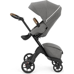 Stokke Xplory X, Modern Grey - Elegant Pushchair - Adjustable Comfort for Baby & Parents - Padding, Seat Belt & Reflective Zip for More Safety - Foldable in No Time