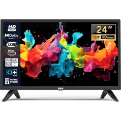 RCA TV 24 collu televizors (60 cm) HD Ready trīskāršs uztvērējs (DVB-T/T2-C-S/S2) USB multivides atskaņotājs HDMI CI/CI+ Viesnīcas režīms (2024)