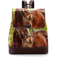 Horse Beauty Personalizētas skolas somas Grāmatu somas pusaudžiem, daudzkrāsainas, 27 x 12,3 x 32 cm, mugursomas mugursomas, daudzkrāsains