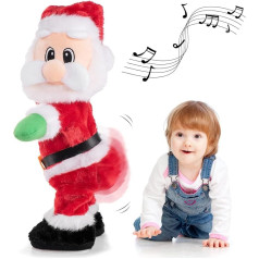 Gfilay Twerking Santa Claus - Dancing Electric Christmas Plush Doll, The English Song Sings Xmas Santa Toy