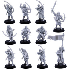 Viduslaiku Strēlnieki Strēlnieki Armijas karavīri Vienība, Highlands Miniatures Vēsturiskās lomu spēles Galda spēļu RPG spēles Fantasy Dungeons and Dragons Figūriņas Mūka figūriņas