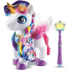 VTech - Styla My Unicorn Magic Makeup Interaktīvā vienradzis plīša rotaļlieta - 4 gadu kubs - versija FR