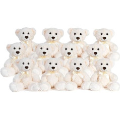 SNOWOLF Pack of 12 Teddy Bear Plush Cute Stuffed Animal Toy Cushion Bear Doll Gift for Children Boys Girls Birthday Christmas Valentine's Day (Cream, 13,7 collas/35 cm)