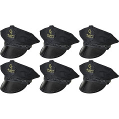 6 x Black Chauffeur Hat Costume Accessory Slavenība Style Personal Limo Driver VALET Professional Look Black Badge Gold Stitching Chauffeurs Club