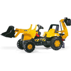 Rolly Toys 812004 - rollyJunior JCB pedāļu traktors (ar priekšējo iekrāvēju un aizmugurējo ekskavatoru, bērniem no 3 gadu vecuma, ar čukstošām riepām)