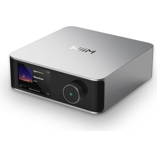 WiiM Ultra mūzikas straumētājs un digitālais priekšpastiprinātājs, 3,5 collu skārienjūtīgais ekrāns, saderīgs ar Chromecast un Alexa, Spotify, Amazon Music, Tidal, HDMI ARC, Phono un austiņu ievadi, sudraba krāsā