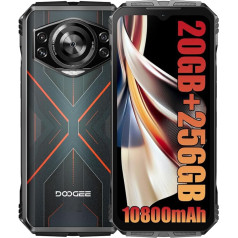 DOOGEE S Cyber izturīgs viedtālrunis bez līguma (2024), 10800 mAh akumulators / 33 W bez Simloka, 20 GB + 256 GB, izturīgs 4G, 50 MP kamera + 16 MP āra tālrunis, Android 14 6.58