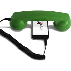 Opis 60s Micro: Retro mobilā tālruņa klausule Apple iPhone tālruņiem ar zibspuldzi/Retro telefona klausule iPhone/tro telefona klausule iPhone/telefona klausule iPhone/telefona klausule iPhone zaļš