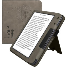 kwmobile Aizsargvāciņš saderīgs ar Kobo Kobo Kobo Libra Colour/Tolino Vision Colour Flip Case - pārvalks ar siksniņu - Dandelion Love Grey