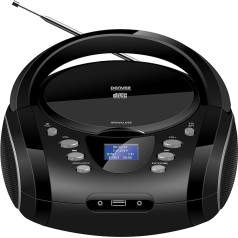 Denver TDB-10 CD radio FM, DAB+ CD, Bluetooth®, AUX modinātājs Melns