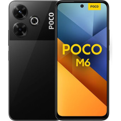 POCO M6 viedtālrunis, 8+256GB Handy ohne Vertrag, 90Hz 6,79'' FHD+Displejs, 108MP kamera, 5030mAh, 33W FastCharge, Dual-SIM, melns