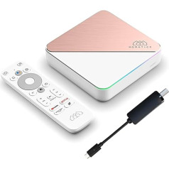 Homatics Box R 4K Plus Android TV Box + DVB-S2X Tuner - Smart TV Receiver, Google Certified, Dolby Atmos, Netflix 4K, Prime Video 4K, Disney+ 4K, Dual WiFi 6 + Nonic HDMI Cable