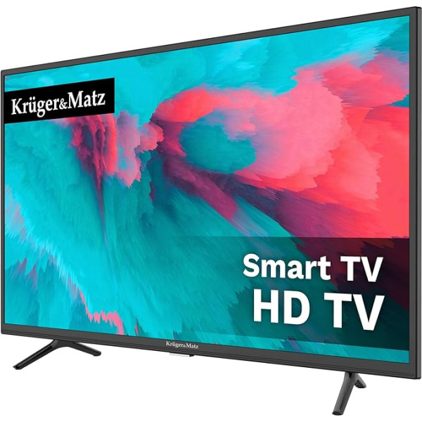 Krüger&Matz KM0232-S6 81,82 cm (32 collu) LED LCD televizors (HD Smart DVB-T2 / S2 H.265 60 Hz, USB Media), 2023. gada modelis [Energoefektivitātes klase: E], melns