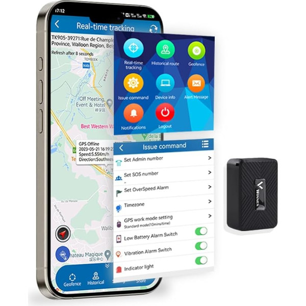 Mini GPS Tracker Bērni bez abonementa ar magnētu GPS Tracker automašīnai, bērniem, sunim, kaķim, velosipēdam, visā pasaulē Live Tracking Location Finder Ūdensizturīga izsekošanas ierīce Bezmaksas lietotne