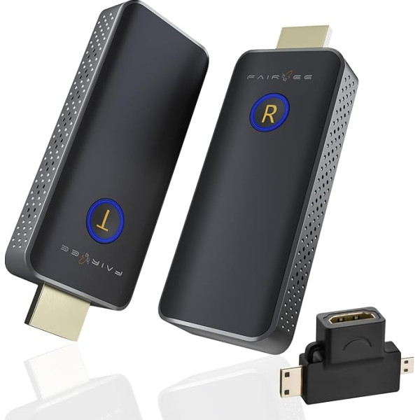 FAIRBEE bezvadu HDMI raidītājs un uztvērējs, 2.4g/5G bezvadu HDMI pagarinātāja komplekts, bezvadu 1080p HDMI raidītāja uztvērējs, bezvadu displeja adapteris, straumēšanas ierīce TV/Laptop/PC