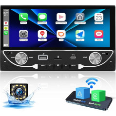 OiLiehu Doppeldin Radio Carplay Android auto radio ar ekrānu 6,86 collu displejs Auto radio atbalsts Mirror Link/Equalizer/Bluetooth/Steering Wheel Control/FM/Reversing Camera/DVR