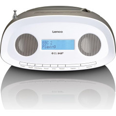 Lenco SCD-69 Tragbare Boombox mit DAB +, FM-Radio, USB-Wiedergabe, CD / MP3-Player, Weiß