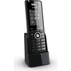 Snom M65 Professional DECT-Mobilteil (250 stundu gaidīšanas režīms, 2 Zoll 176 x 220 pikseļu TFT, SW OTA-Upgrade, Vibrationsalarm, Gürtelclip, beleuchtete Tastatur), Schwarz, 00003969