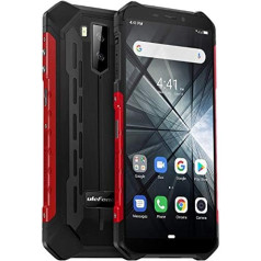 (2019) Ulefone Armor X3 Āra tālrunis ar zemūdens režīmu, Android 9.0, 5,5 collu IP68 / IP69K viedtālrunis, Dual SIM, 2GB RAM 32GB ROM, 8MP + 5MP + 2MP, 5000mAh akumulators, sejas atbloķēšana. GPS sarkans