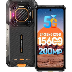 Ulefone Armor 26 Ultra 5G āra mobilais tālrunis, 512GB + 24GB 15600mAh/120W Dimensity 8020 200MP + 50MP kamera 6,78 collu 120Hz 121dB IP68 izturīgs viedtālrunis Android 13 Dual SIM Fingerprint ID/NFC 2 gadi