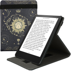 kwmobile Hülle saderīgs ar Amazon Kindle Paperwhite 11. Generation 2021 Hülle - Case mit Schlaufe und Ständer - Tarot Karten Dunkelblau Gelb Schwarz