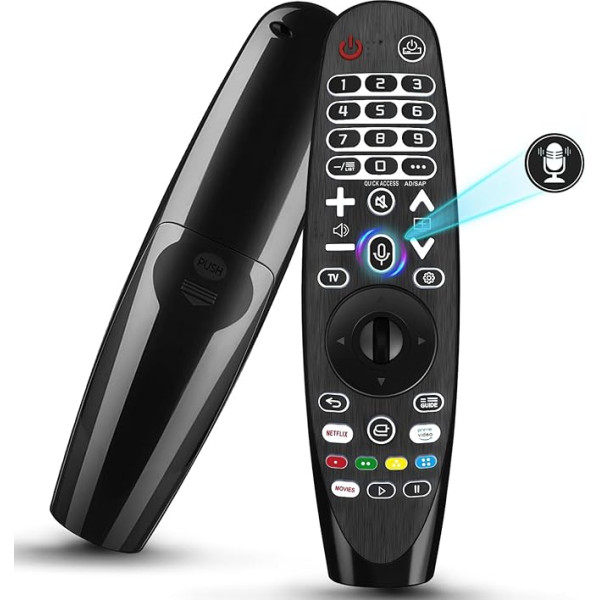 LG Voice Magic tālvadības pults LG Smart TV, AN-MR20GA MR19BA MR18BA MR650A MR21GA/GC MR22GA/GN Tālvadības pults ar balsi un gaisa peles funkciju LG Magic Voi