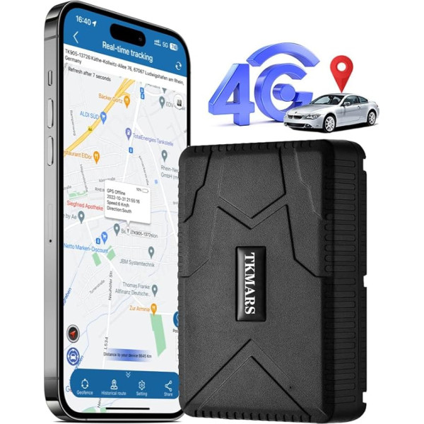 TKMARS 4G GPS izsekošanas ierīce TK915, reāllaika automašīnas magnētiskā GPS izsekošanas ierīce, 7800 mAh akumulators, raidītājs pret zudumiem, ģeogrāfiskais norobežojums IP58, ūdensizturīgs, bezmaksas lietotne bez abonēšanas