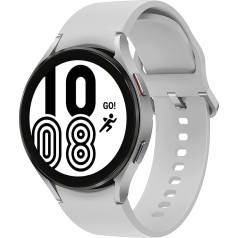 Samsung Galaxy Watch4 apaļš LTE viedpulkstenis, Wear OS, rotējoša apmale, fitnesa pulkstenis, fitnesa sekotājs, 44 mm, sudraba (vācu versija)