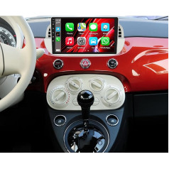 [2+64G] SIXWIN Android 13 Autoradio für FIAT 500 2007-2015 mit Wireless CarPlay Android Auto Mirrorlink, 9 Zoll Bildschirm mit WiFi Navi Bluetooth RDS WiFi